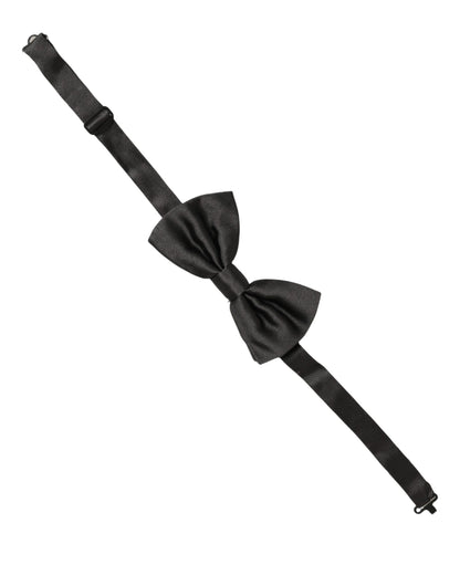 Dolce & Gabbana Men Black 100% Silk Adjustable Neck Papillon Bow Tie