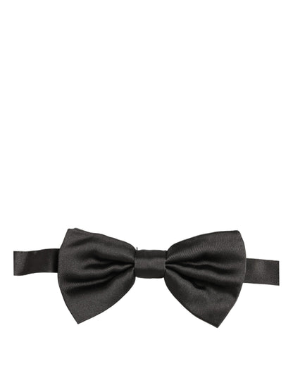 Dolce & Gabbana Men Black 100% Silk Adjustable Neck Papillon Bow Tie
