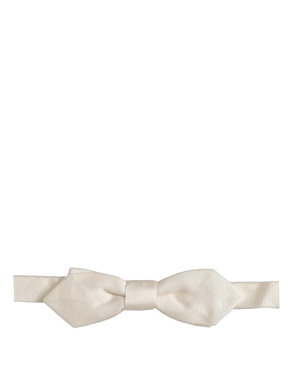 Dolce & Gabbana Men White 100% Silk Adjustable Neck Papillon Bow Tie