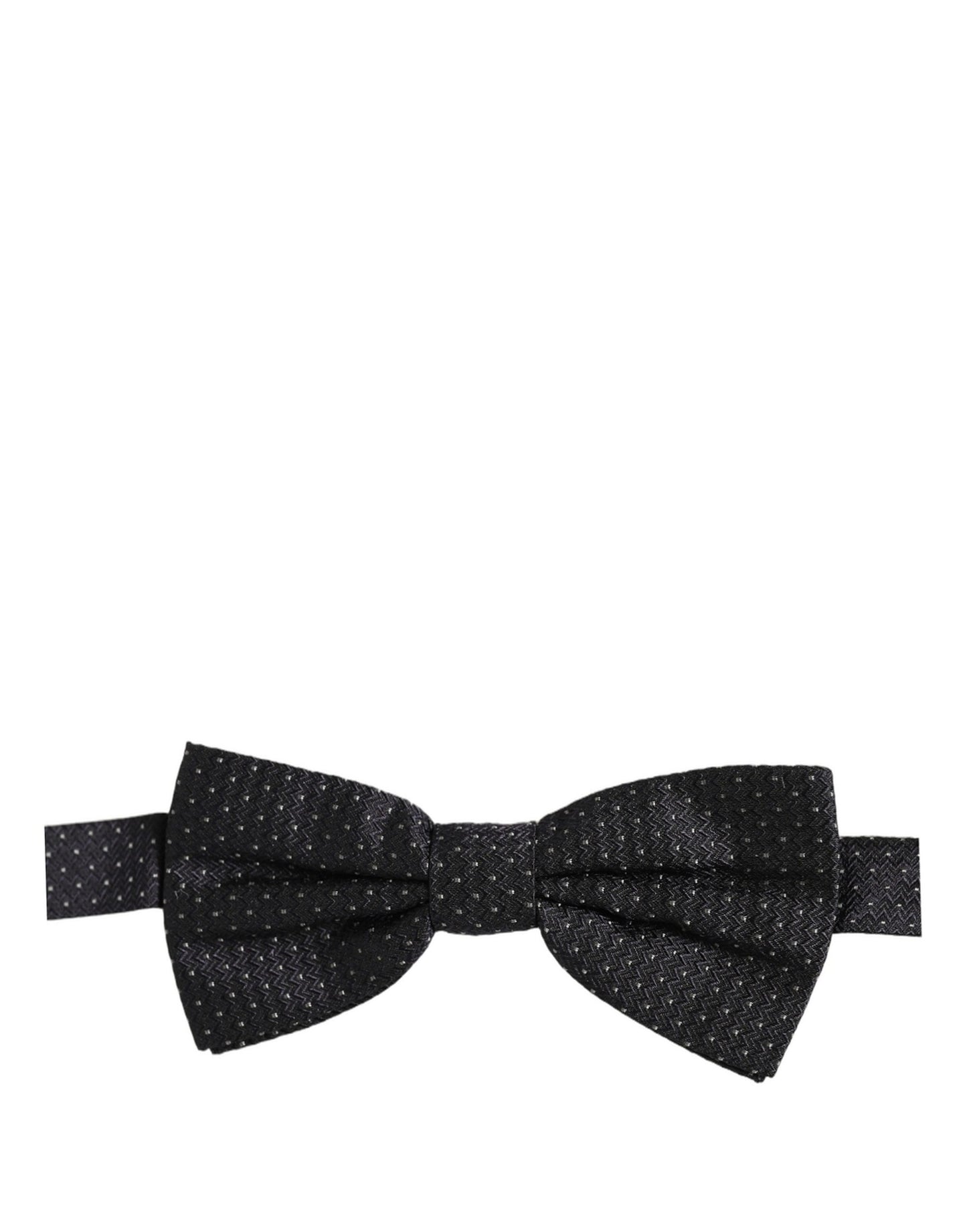 Dolce & Gabbana Black White Polka Dot Adjustable Neck Papillon Bow Tie