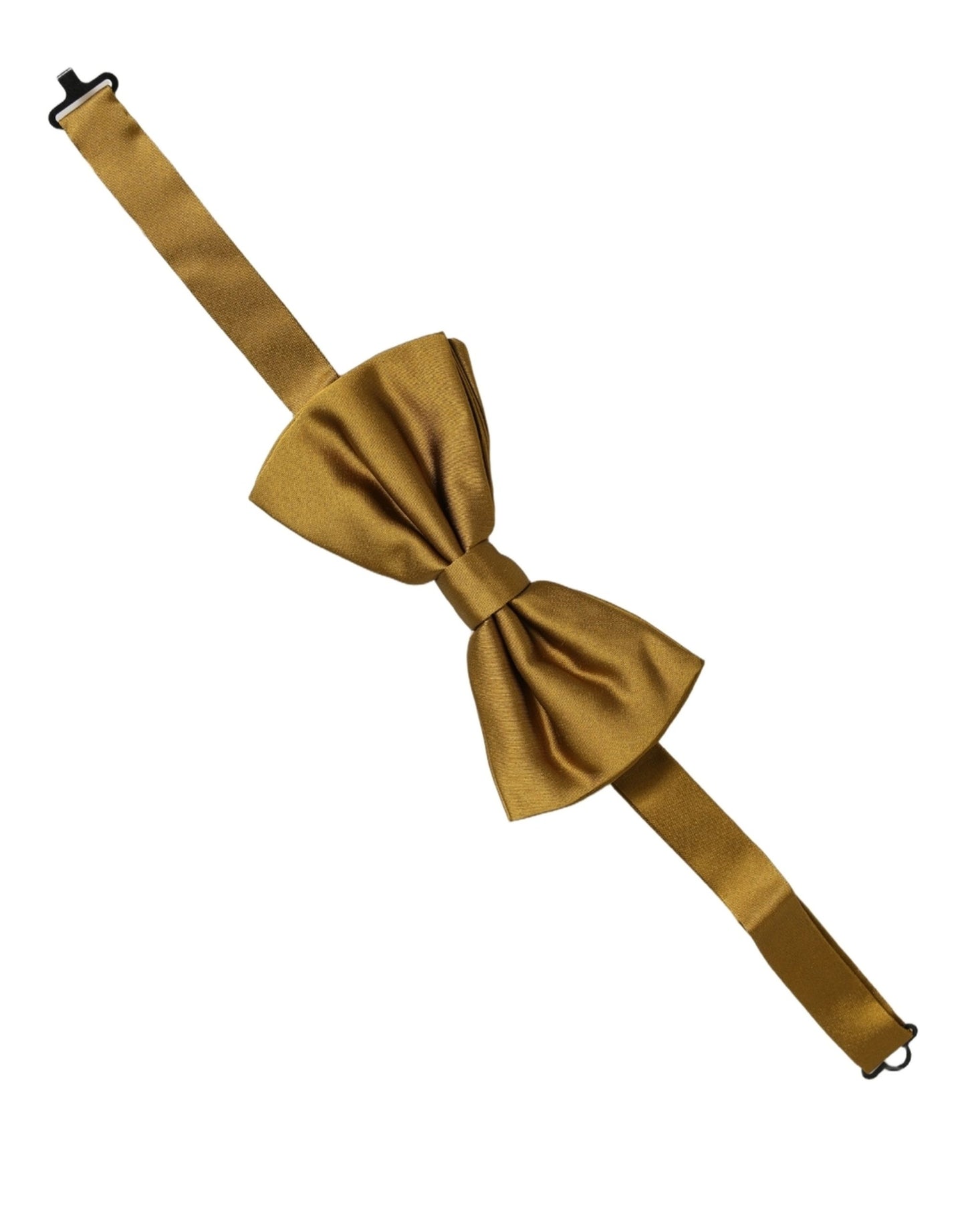 Dolce & Gabbana Men Mustard 100% Silk Adjustable Neck Papillon Bow Tie