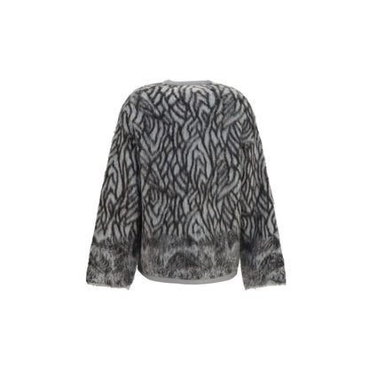 Cardigan by Forte_Forte for women in mohair alpaca merino wool feathers & polyamide gray showcases a luxurious silhouette, meticulously detailed with a sophisticated and for a refined finish.