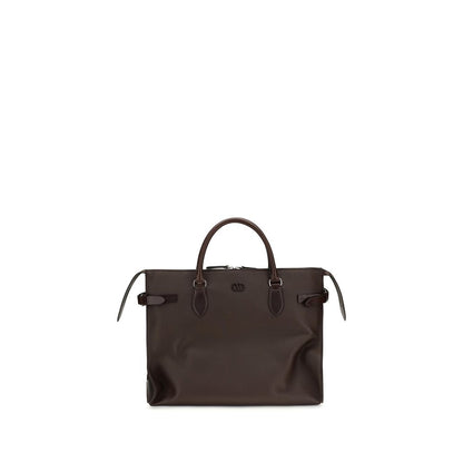 Large Shoulder Bag by Valentino Garavani for men in bos taurus calfskin leather brown & signature features an effortlessly chic silhouette with a secure magnetic & buckle, ample , and versatile shoulder-strap, handle, adjustable-strap & detachable-strap for effortlessly chic everyday luxury.