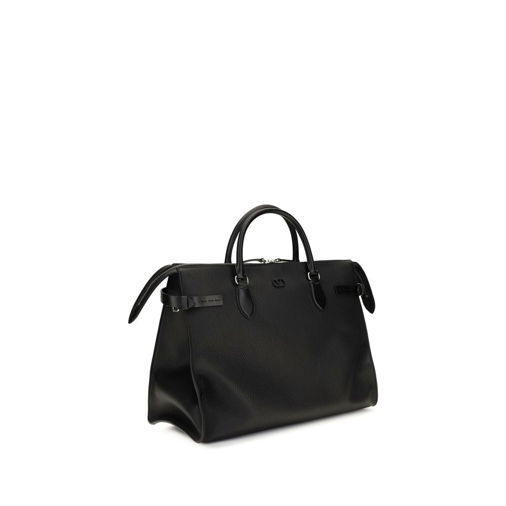 Large Shoulder Bag by Valentino Garavani for men in bos taurus calfskin leather black & signature showcases a enviable silhouette, artfully detailed with a secure magnetic & buckle, organized , and versatile shoulder-strap, handle, adjustable-strap & detachable-strap for a enviable look.