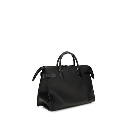 Large Shoulder Bag by Valentino Garavani for men in bos taurus calfskin leather black & signature showcases a enviable silhouette, artfully detailed with a secure magnetic & buckle, organized , and versatile shoulder-strap, handle, adjustable-strap & detachable-strap for a enviable look.