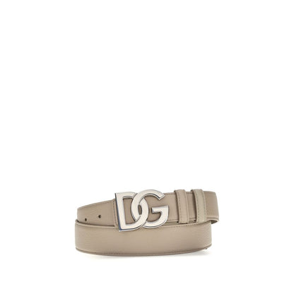 Belt by Dolce & Gabbana for men in bos taurus calfskin leather & palladium beige, natural, palladium & signature features a artisanal-chic design, artfully capturing the essence of the Bos Taurus Calfskin Leather & Palladium Belt with a artisanal-chic finish.