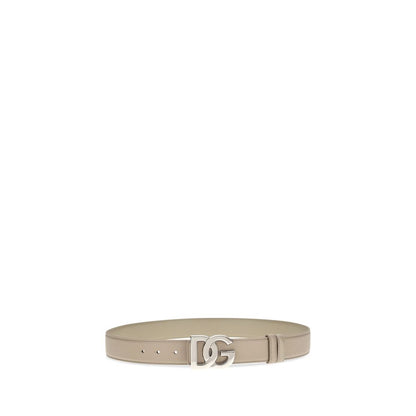 Belt by Dolce & Gabbana for men in bos taurus calfskin leather & palladium beige, natural, palladium & signature presents a artisanal silhouette from the Bos Taurus Calfskin Leather & Palladium Belt collection, showcasing an artisanal design and refined craftsmanship for a artisanal look.