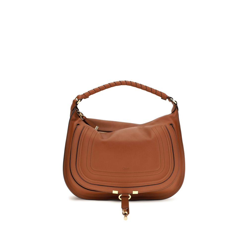 Large Shoulder Flap Bag by Chloé for women in bos taurus calfskin leather brown features a effortless chic silhouette with a secure flap & zipper, ample external-pockets, and versatile shoulder-strap for a effortless chic finish.