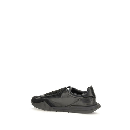 Athletic Sneakers by Dolce & Gabbana for men in tu & bos taurus calf leather black & signature showcases an impeccable silhouette, defined by an impeccable athletic style design that perfectly captures the essence of the Men's Athletic TU & Bos Taurus Calf Leather Sneakers.