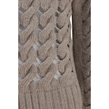 Sweater by P.A.R.O.S.H. for women in virgin wool beige & patterned showcases a discreet silhouette, finished with a discreet and for a discreet look.