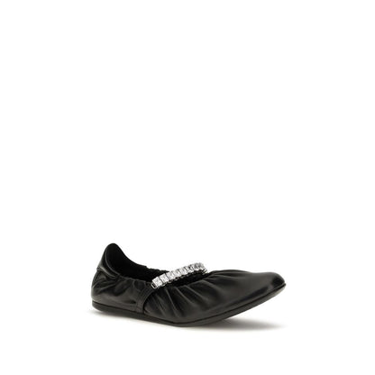 Ballet Flat Shoes by Jimmy Choo for women in bos taurus calf nappa leather black showcases a resplendent Play Women's Bos Taurus Calf Nappa Leather Ballet Flat Shoes aesthetic with a and .