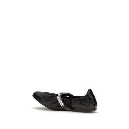 Ballet Flat Shoes by Jimmy Choo for women in bos taurus calf nappa leather black features an captivating silhouette, showcasing the captivating style of the Play Women's Bos Taurus Calf Nappa Leather Ballet Flat Shoes with its distinct and refined .