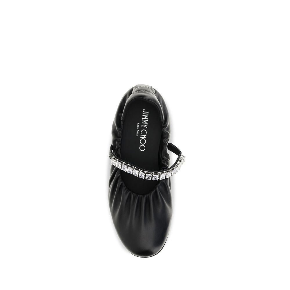 Ballet Flat Shoes by Jimmy Choo for women in bos taurus calf nappa leather black showcases a enchanting silhouette as part of the Play Women's Bos Taurus Calf Nappa Leather Ballet Flat Shoes collection, defined by a enchanting and for a enchanting look.