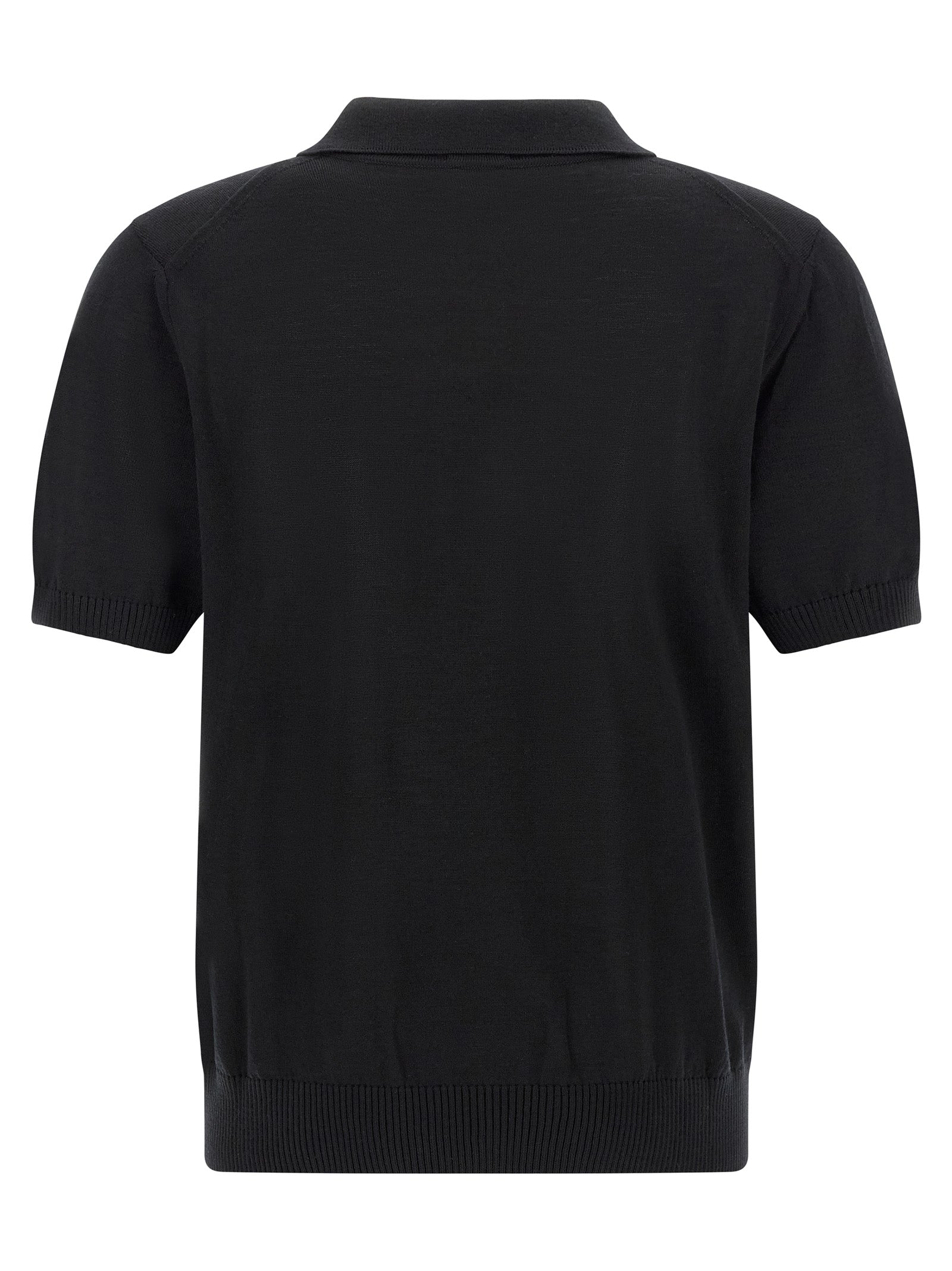 Polo Shirt by Hugo Boss for men in virgin wool black features a eye catching silhouette, showcasing a refined v-neck neckline and for a eye catching finish.
