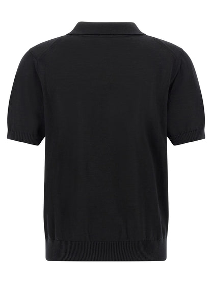 Polo Shirt by Hugo Boss for men in virgin wool black features a eye catching silhouette, showcasing a refined v-neck neckline and for a eye catching finish.