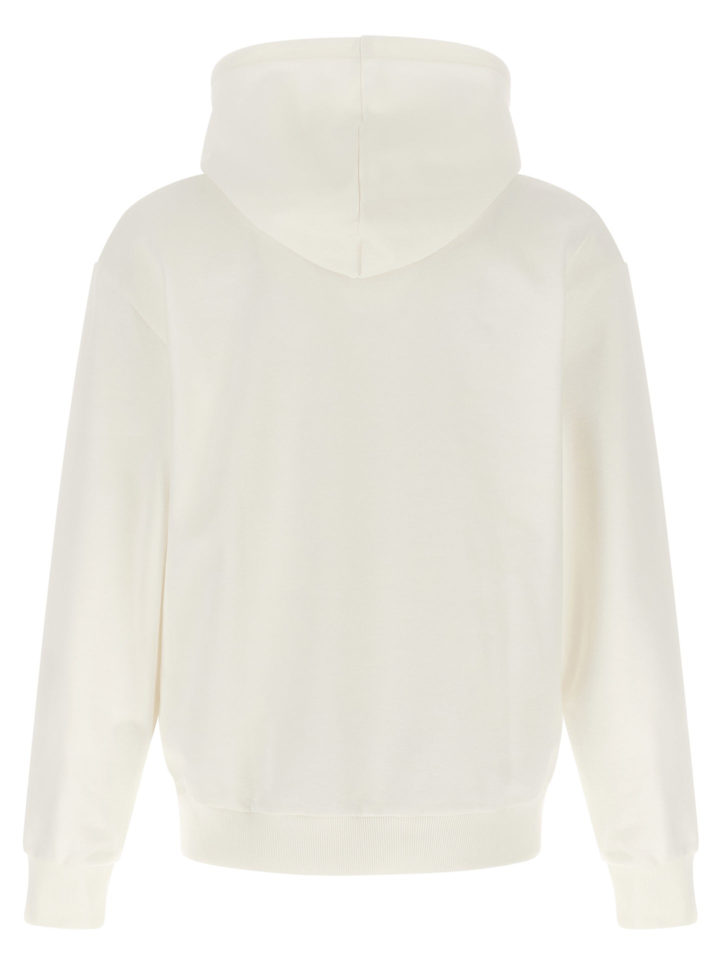 Sweatshirt Hoodie by Lacoste for men in poly cotton & crocodile skin leather cream & white features an dramatic silhouette, showcasing a sophisticated hooded neckline and dramatic for a refined, modern aesthetic.