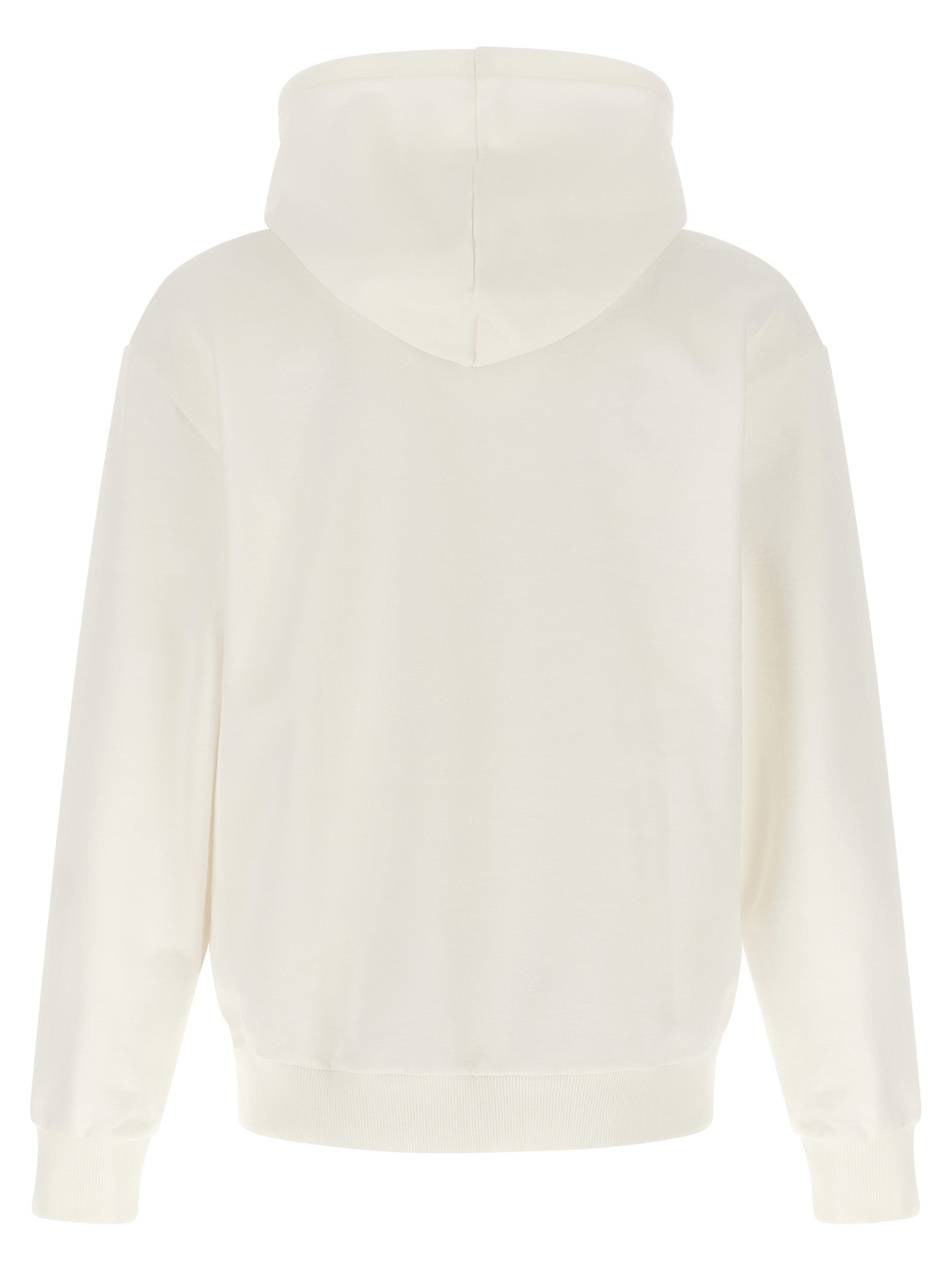 Sweatshirt Hoodie by Lacoste for men in poly cotton & crocodile skin leather cream & white features an dramatic silhouette, showcasing a sophisticated hooded neckline and dramatic for a refined, modern aesthetic.