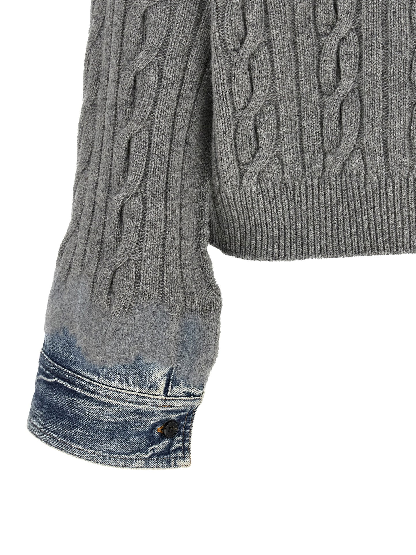 Cardigan by Haikure for women in denim cotton blue & gray showcases a luxurious silhouette, meticulously detailed with a sophisticated and for a refined finish.