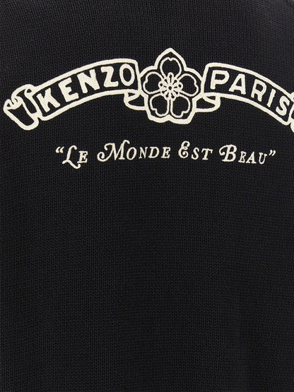 Cardigan by Kenzo for men in cotton bicolour, black, cream, silver, white & striped features a nuanced silhouette with a refined and nuanced detailing for a sophisticated look.