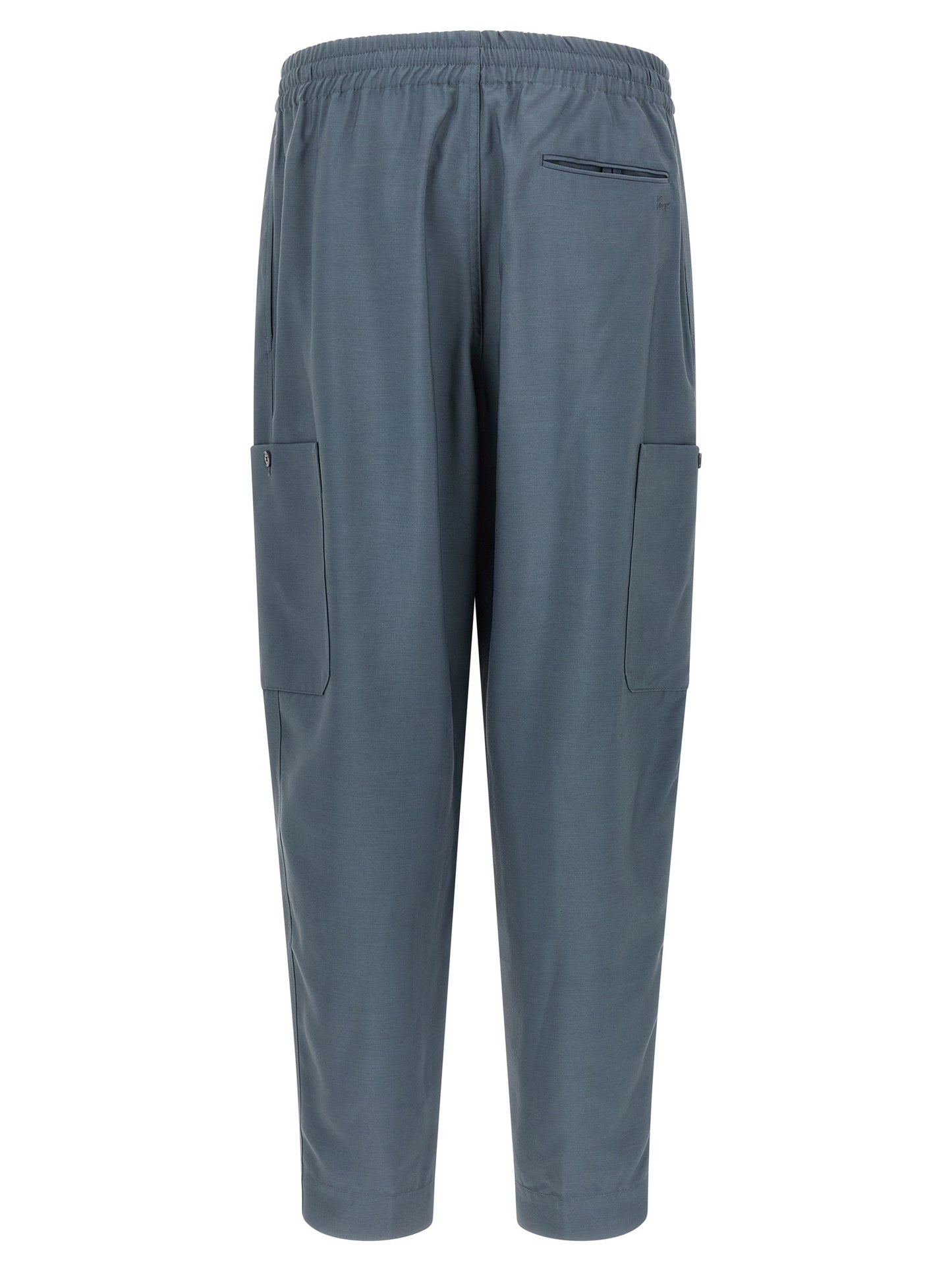 Joggers by Kenzo for men in wool gray, slate-gray & signature presents a refined pantology silhouette, artfully defined by a refined pantology , long, and a sophisticated .