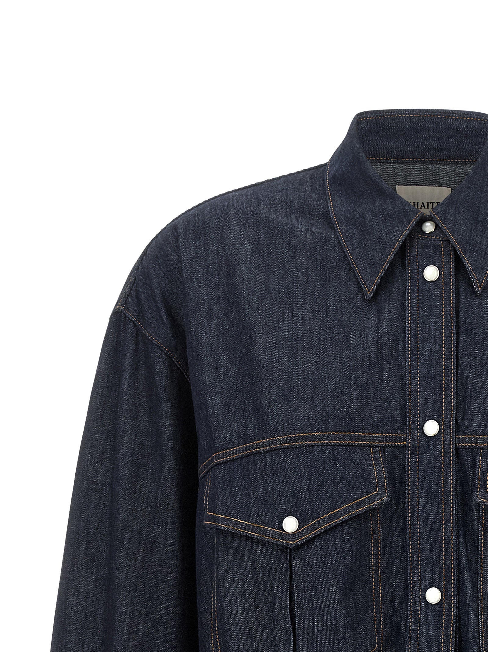 Blouse by Khaite for women in denim cotton blue & indigo presents a discerning silhouette, showcasing a sophisticated and for a truly discerning finish.