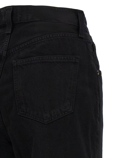 Jeans by Agolde for women in cotton denim black, copper & silver presents a refined pantology silhouette, artfully defined by a refined pantology relaxed-fit, long, and a sophisticated mid rise.