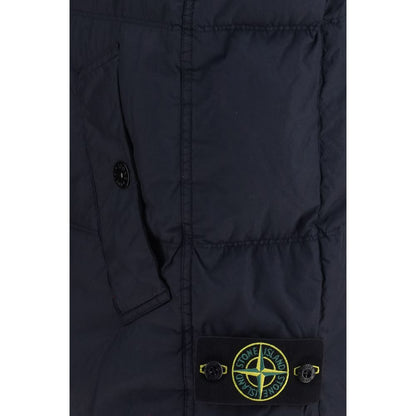 Vest by Stone Island for men in nylon resin duck & goose down blue & signature features an contemporary silhouette, showcasing refined lightweight, pockets & insulated and a contemporary for a sophisticated layered look.