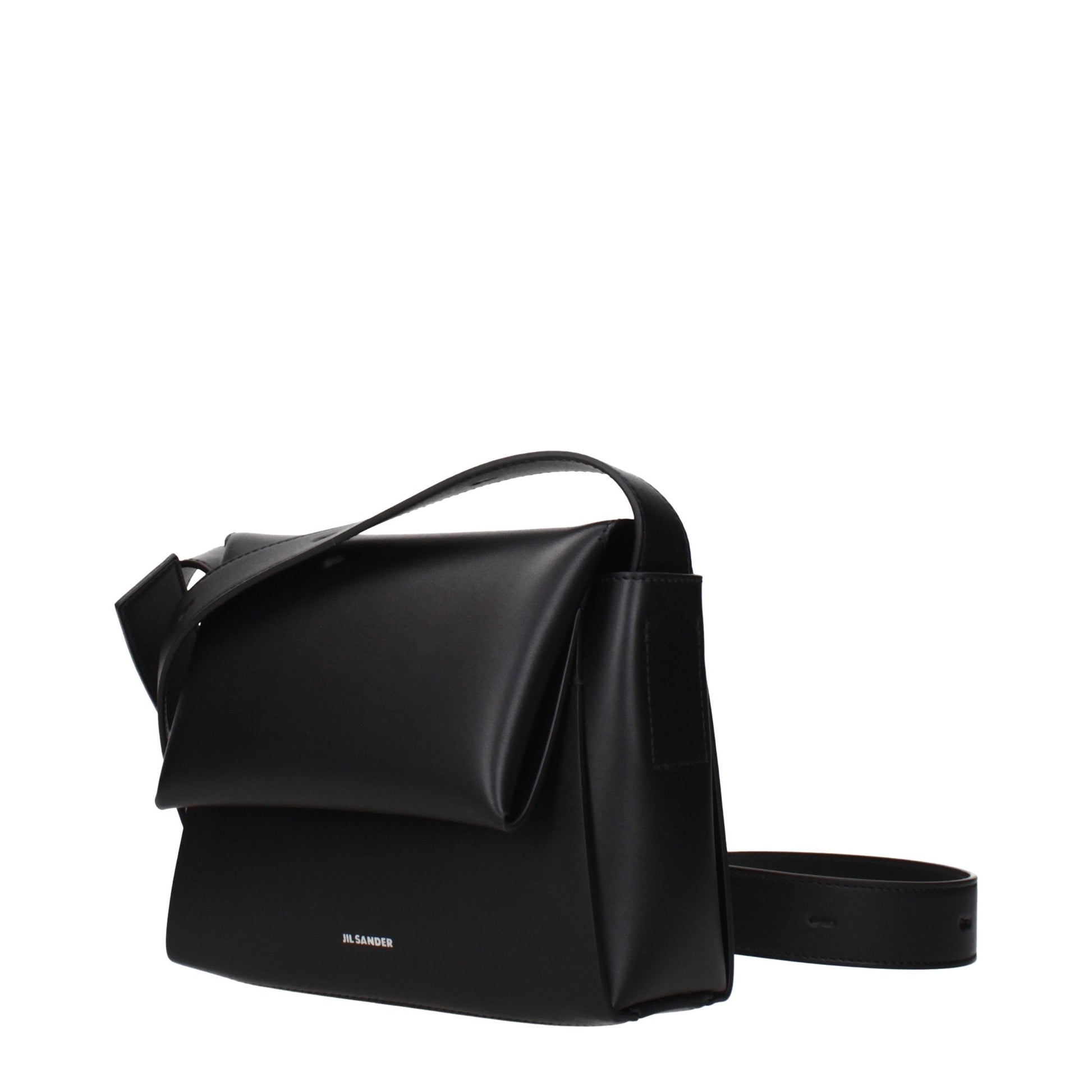Crossbody Handbag by Jil Sander for women in leather black features a transformative sophistication silhouette, showcasing a secure , ample , and versatile crossbody-strap & adjustable-strap for a transformative sophistication look.