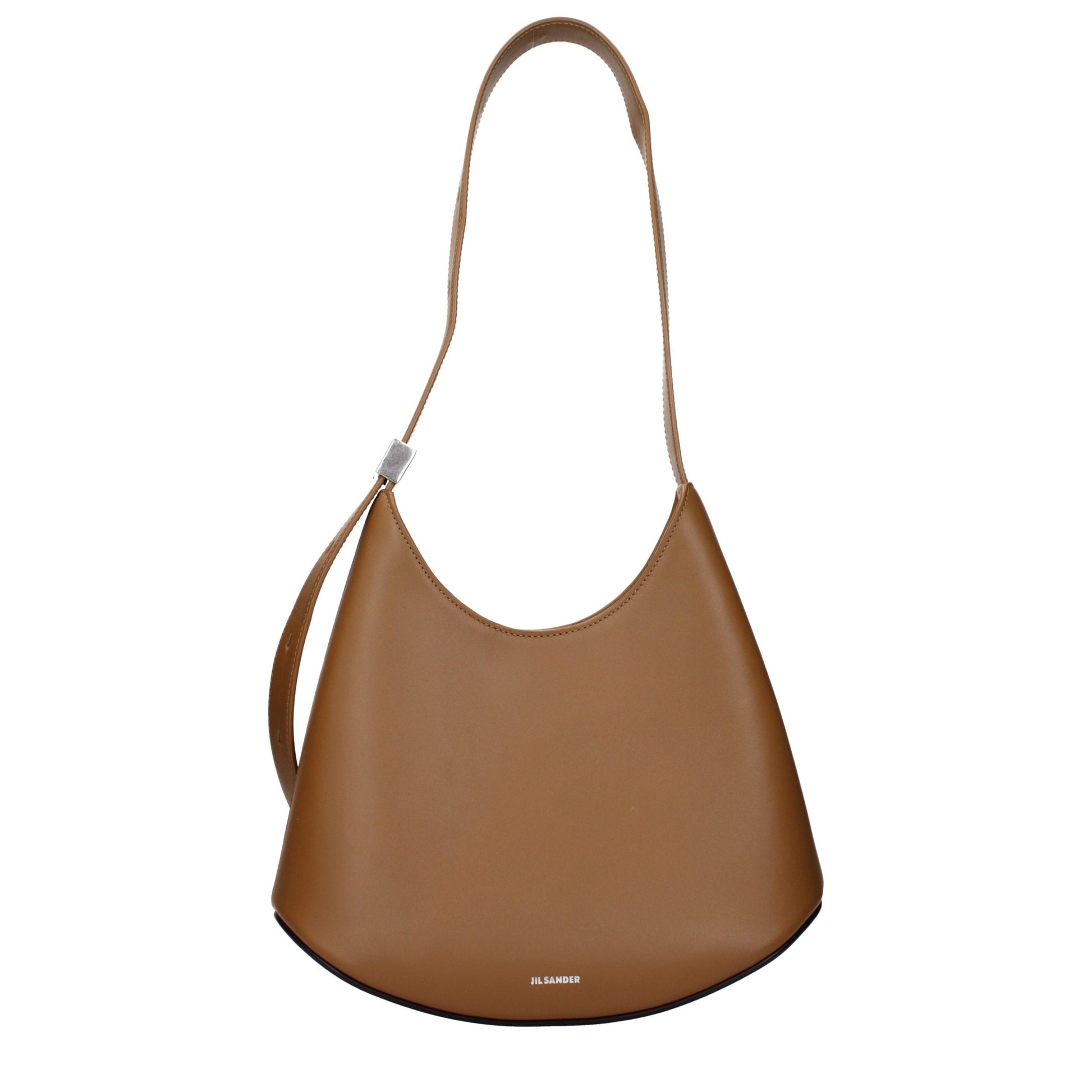 Shoulder Bag by Jil Sander for women in leather brown features an effortlessly chic silhouette with a secure , ample , and versatile shoulder-strap, adjustable-strap & handle for effortlessly chic everyday luxury.