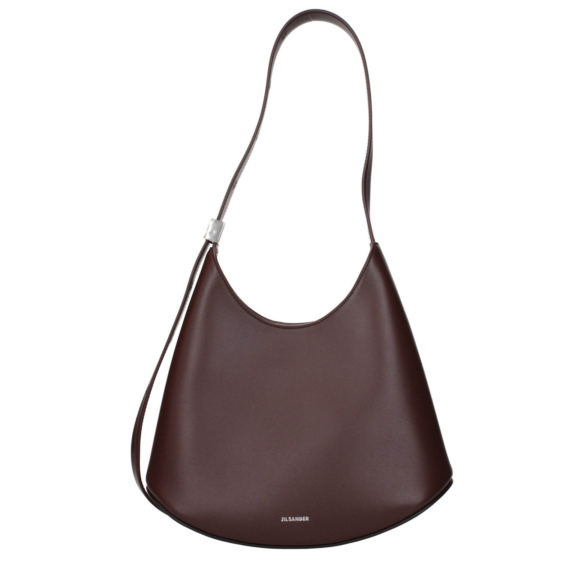 Shoulder Bag by Jil Sander for women in leather red showcases a statuesque silhouette, artfully detailed with a secure , organized , and versatile shoulder-strap, adjustable-strap & handle for a statuesque look.
