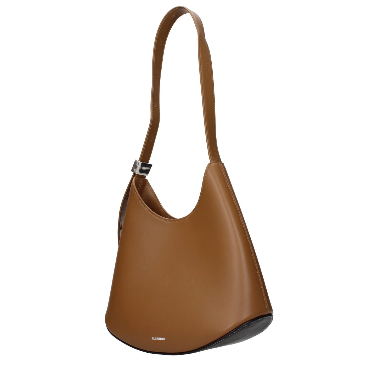 Shoulder Bag by Jil Sander for women in leather brown features a effortless sophistication silhouette, secured by a with ample and versatile shoulder-strap, adjustable-strap & handle for a effortless sophistication finish.