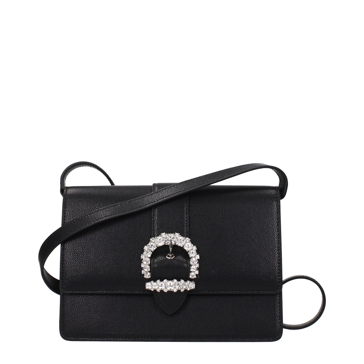 Crossbody Handbag by Jimmy Choo for women in leather black features a transformative elegance silhouette, showcasing a secure , organized , and versatile crossbody-strap & adjustable-strap for a transformative elegance look.