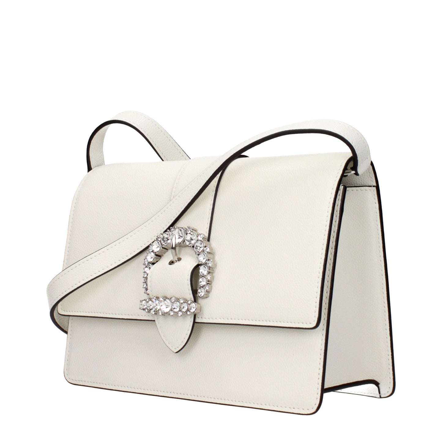 Crossbody Handbag by Jimmy Choo for women in leather white features an multi-faceted design with a secure , ample , and versatile crossbody-strap & adjustable-strap for a multi-faceted finish.