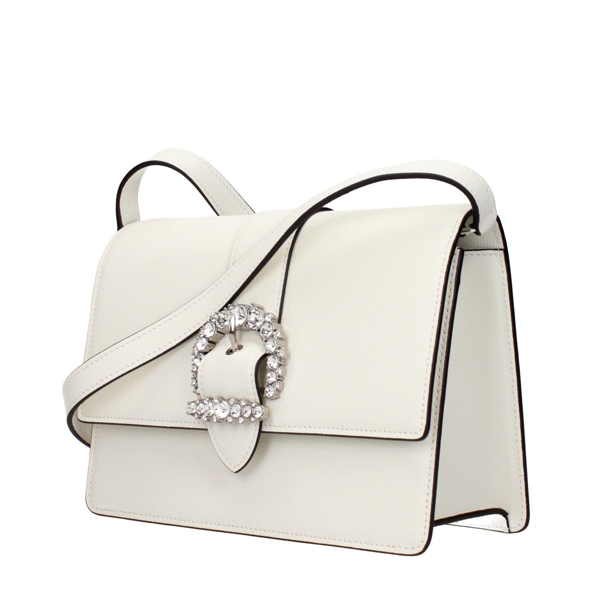Crossbody Handbag by Jimmy Choo for women in leather white features an multi-faceted design with a secure , ample , and versatile crossbody-strap & adjustable-strap for a multi-faceted finish.
