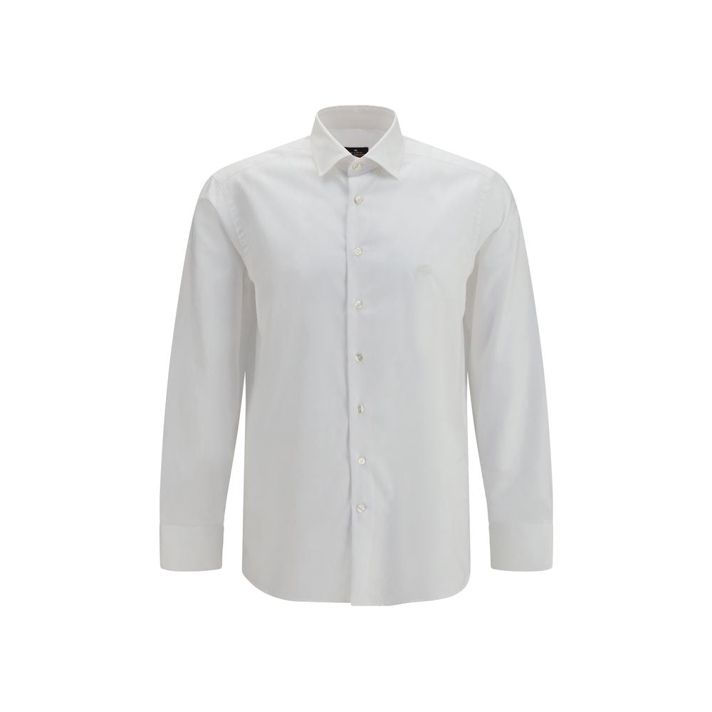Dress Shirt by Etro for men in cotton white & signature presents a discerning silhouette, showcasing a sophisticated and long-sleeve for a truly discerning finish.
