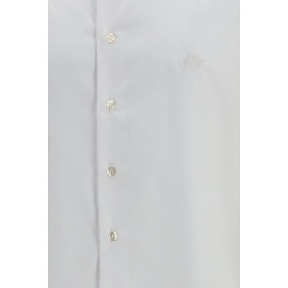 Dress Shirt by Etro for men in cotton white & signature showcases a sleek silhouette, elegantly detailed with a sleek and for a sleek finish.