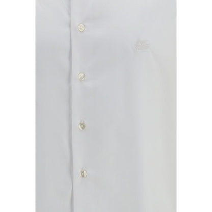 Dress Shirt by Etro for men in cotton white & signature showcases a sleek silhouette, elegantly detailed with a sleek and for a sleek finish.