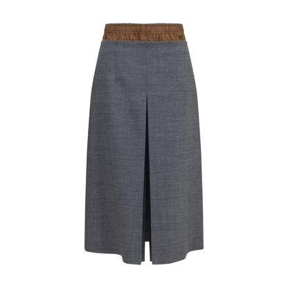 Prada Gray Wool Oves Aries Midi Skirt