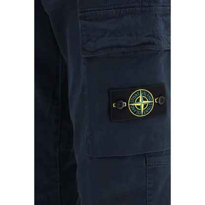 Stone Island Blue Cotton Cargo Pants