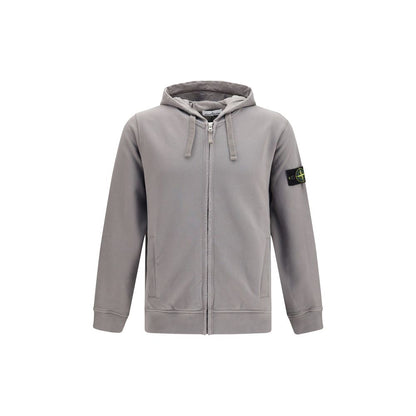 Stone Island Men's Regular Fit Cotton Sweatshirt Hoodie - Gray