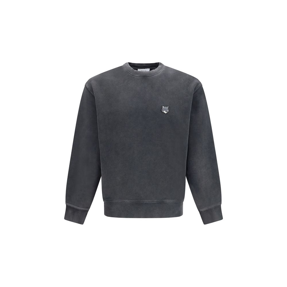 Sweatshirt by Maison Kitsuné for men in cotton gray features an enviable silhouette, showcasing a premium and refined crew neckline for a truly enviable finish.