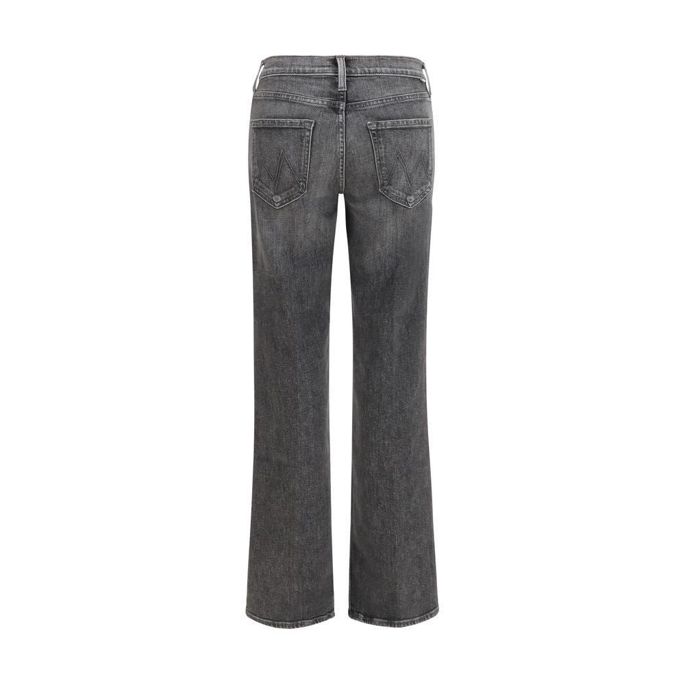 Jeans by Mother Denim for women in denim cotton gray & signature presents a refined pantology silhouette, artfully defined by a refined pantology bootcut, relaxed-fit & regular-fit, long, and a sophisticated mid rise.