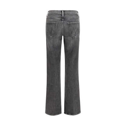 Jeans by Mother Denim for women in denim cotton gray & signature presents a refined pantology silhouette, artfully defined by a refined pantology bootcut, relaxed-fit & regular-fit, long, and a sophisticated mid rise.