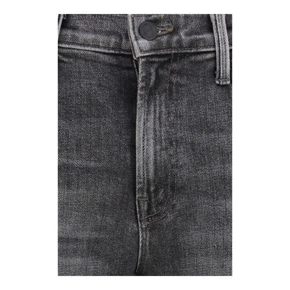 Jeans by Mother Denim for women in denim cotton gray & signature presents a refined pantology silhouette, artfully defined by a refined pantology bootcut, relaxed-fit & regular-fit, long, and a sophisticated mid rise.