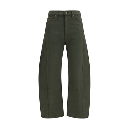 Jeans by Mother Denim for women in stretch denim cotton bicolour & signature presents a tailored silhouette, showcasing a tailored relaxed-fit & regular-fit and long cut with a refined high rise for a truly tailored aesthetic.