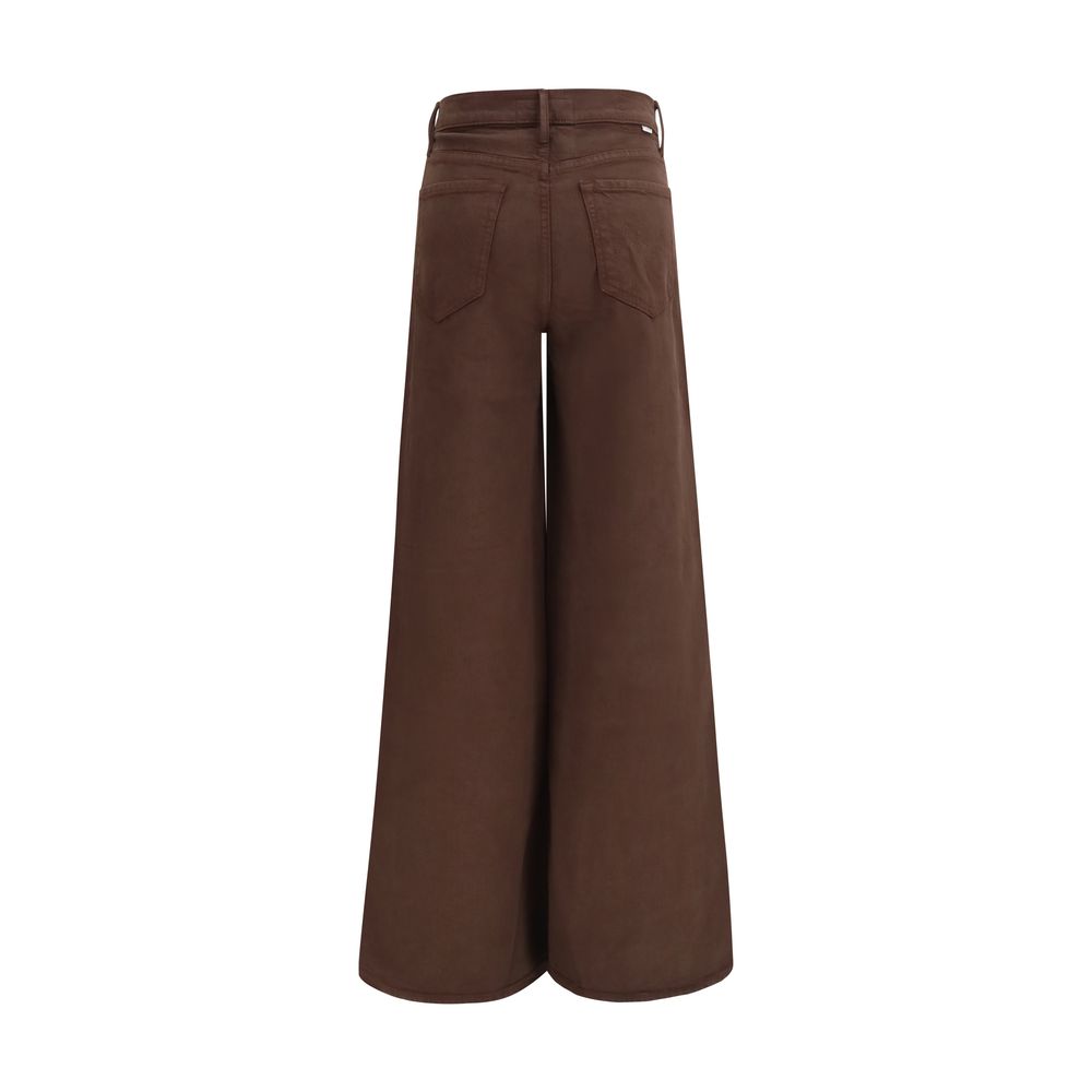 Jeans by Mother Denim for women in denim cotton brown features an refined tailoring silhouette, showcasing a premium regular-fit & wide with a high rise and long cut for a refined tailoring look.
