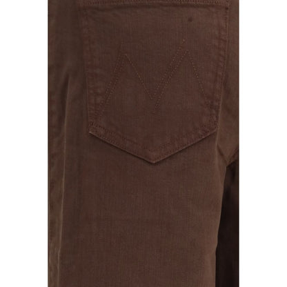 Jeans by Mother Denim for women in denim cotton brown features an sartorial regular-fit & wide and long with a high rise cut for a sartorial finish.