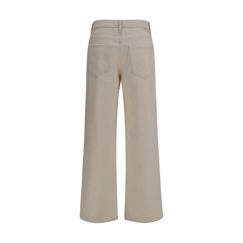 Jeans by Mother Denim for women in denim cotton white & signature features an sartorial straight-leg, relaxed-fit & regular-fit and long with a cut for a sartorial finish.