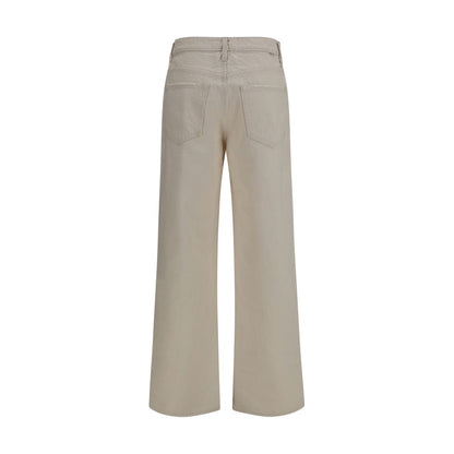 Jeans by Mother Denim for women in denim cotton white & signature features an sartorial straight-leg, relaxed-fit & regular-fit and long with a cut for a sartorial finish.