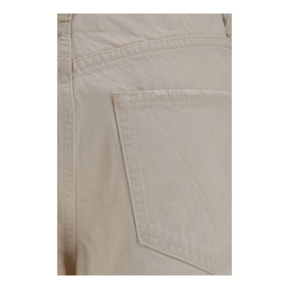 Jeans by Mother Denim for women in denim cotton white & signature features an sophisticated and straight-leg, relaxed-fit & regular-fit with a precise long, creating a sophisticated and sophisticated silhouette.